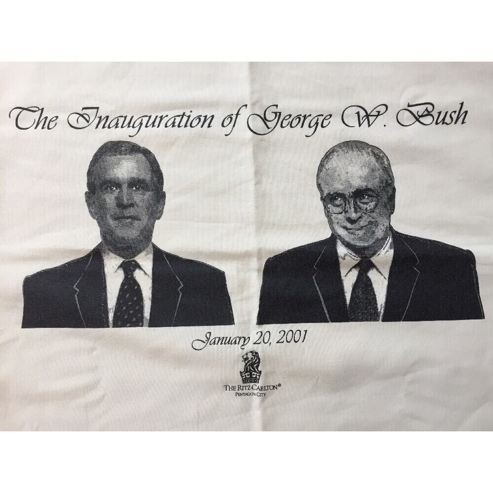 Vtg 2001 Ritz Carlton Inauguration George W Bush President King Pillowcase 20x40